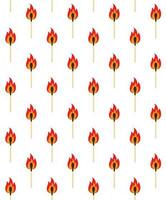 Vector seamless pattern of flat burning match