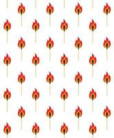 Vector seamless pattern of flat burning match