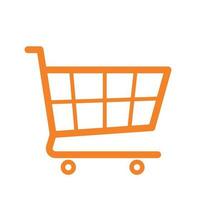 Shopping Cart Trolley in Line Icon Checkout Vector Illustration