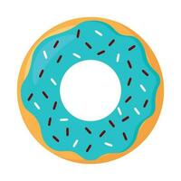 Donuts Doodle with Chocolate Sprinkles in Food Cartoon Animated Vector Illustration