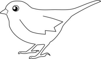 Black and white bird vector illustration. simple lines style.