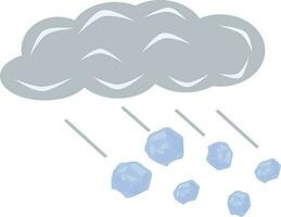 Weather symbol of cloud and hailstones Isolated on White Background. Vector Illustration.