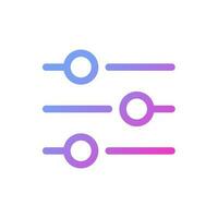 Filters button pixel perfect gradient linear ui icon. Choice options menu. Adjustment possibilities. Line color user interface symbol. Modern style pictogram. Vector isolated outline illustration