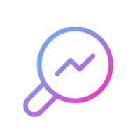 Analytic tool pixel perfect gradient linear ui icon. Online data research. Market studying. Line color user interface symbol. Modern style pictogram. Vector isolated outline illustration