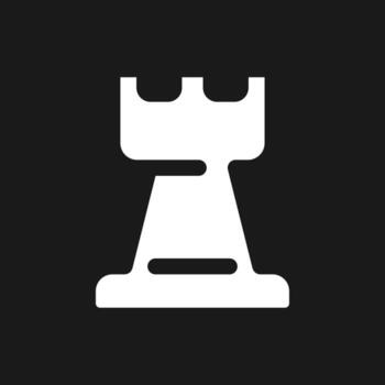 negocio estrategia píxel oscuro modo glifo ui icono. corporativo táctica. usuario interfaz diseño. blanco silueta símbolo en negro espacio. sólido pictograma para web, móvil. vector aislado ilustración