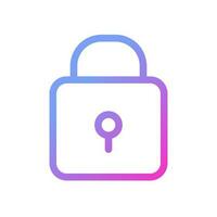 Padlock pixel perfect gradient linear ui icon. Closed access to sensitive data. Cyber security. Line color user interface symbol. Modern style pictogram. Vector isolated outline illustration