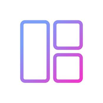 Content arrangement pixel perfect gradient linear ui icon. Webpage structure. Blocks online. Line color user interface symbol. Modern style pictogram. Vector isolated outline illustration