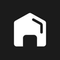 Home dark mode glyph ui icon. Property mortgage. Website homepage. User interface design. White silhouette symbol on black space. Solid pictogram for web, mobile. Vector isolated illustration