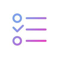 Checklist pixel perfect gradient linear ui icon. To do list online. Digital planner tool. Line color user interface symbol. Modern style pictogram. Vector isolated outline illustration