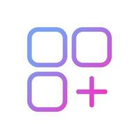 Menu with add option pixel perfect gradient linear ui icon. Website functions. Communication. Line color user interface symbol. Modern style pictogram. Vector isolated outline illustration