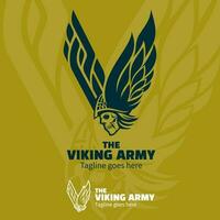 v letra basado, el vikingo Ejército logo símbolo vector