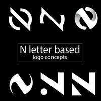 N letter based logo concept  set vector