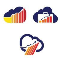 negocio nube almacenamiento iconos nube informática. vector