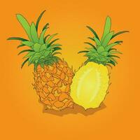 pineapple Vector Illustration With Colorful Background