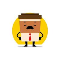 coffee cup mascot. happy father coffee cup mascot vector illustration