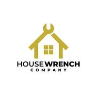 illustration of a house and wrench. house wrench logo for house service company. vector