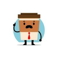 coffee cup mascot. happy father coffee cup mascot vector illustration