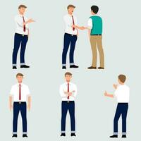 Office man set illustrations vector