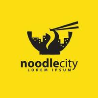 Noodle city bowl logo vector