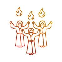 Pentecost gradient linear vector icon. Whit Sunday. Christian holiday. Jesus Christ followers celebrate Feast of Weeks. Thin line color symbol. Modern style pictogram. Vector isolated outline drawing