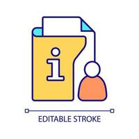 Collecting personal customer information RGB color icon. Create client database. Consumer profiles. Isolated vector illustration. Simple filled line drawing. Editable stroke