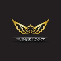 Black gold wing logo symbol for a professional designer vector