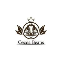 logotipo de chocolate e icono de cacao y diseño vectorial nuez y nuez deliciosa vector