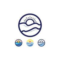 Water wave icon vector