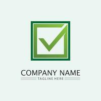 Checklist check mark logo vector or icon. Tick symbol in green color illustration. Accept okey symbol for approvement or cheklist design