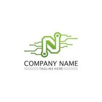 N logo font company logo business and letter initial N design vector and letter for logo