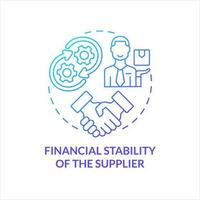 Financial stability of supplier blue gradient concept icon. Business relationship. Reliable partner abstract idea thin line illustration. Isolated outline drawing vector