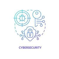 Cybersecurity blue gradient concept icon. Internet safety. Trending web development technology abstract idea thin line illustration. Isolated outline drawing vector