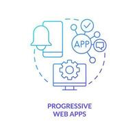 Progressive web apps blue gradient concept icon. Offline access. Future of digital technologies abstract idea thin line illustration. Isolated outline drawing vector
