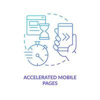 Accelerated mobile pages blue gradient concept icon. Website visibility. Future of digital technologies abstract idea thin line illustration. Isolated outline drawing vector
