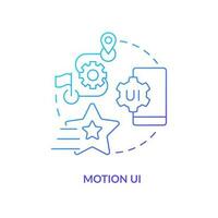 Motion UI blue gradient concept icon. Digital design production. Web application development trend abstract idea thin line illustration. Isolated outline drawing vector