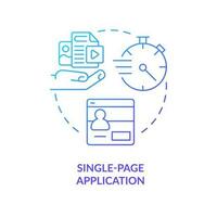 Single page application blue gradient concept icon. App production. Trending web development technology abstract idea thin line illustration. Isolated outline drawing vector