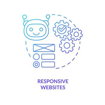 Responsive websites blue gradient concept icon. Adaptive page. Future of digital technologies abstract idea thin line illustration. Isolated outline drawing vector