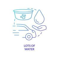Provide pets enough water blue gradient concept icon. Animal hydration schedule. Travel rules abstract idea thin line illustration. Isolated outline drawing vector