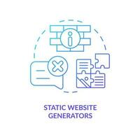 Static website generators blue gradient concept icon. Digital production. Future of web technologies abstract idea thin line illustration. Isolated outline drawing vector