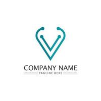 V Letter Lightning Logo Template vector