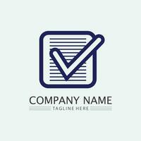 Checklist check mark logo vector or icon. Tick symbol in green color illustration. Accept okey symbol for approvement or cheklist design