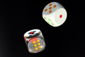 Colorful playing gaming dice photo