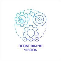 Define brand mission blue gradient concept icon. Optimize work process. Business vision. Set company goals abstract idea thin line illustration. Isolated outline drawing vector