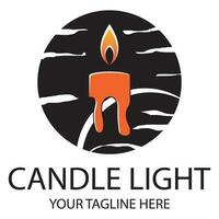 candle light logo design template illustration vector