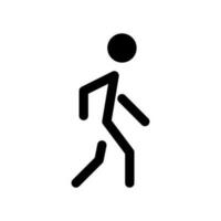 Human black glyph ui icon. Passer by. Walking person. Citizen. User interface design. Silhouette symbol on white space. Solid pictogram for web, mobile. Isolated vector illustration