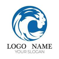 abstract circle shape waves logo vector