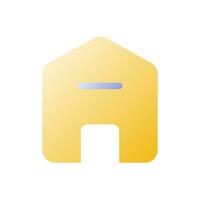Delete address flat gradient two-color ui icon. Change information online. Mail receiver house. Simple filled pictogram. GUI, UX design for mobile application. Vector isolated RGB illustration