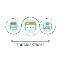 Collect employee data loop concept icon. Identification information database. Accounting abstract idea thin line illustration. Isolated outline drawing. Editable stroke vector