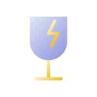 Broken wineglass flat gradient two-color ui icon. Fragile package. Postal service. Attention sign. Simple filled pictogram. GUI, UX design for mobile application. Vector isolated RGB illustration