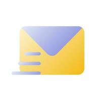 Letter flat gradient two-color ui icon. Written correspondence. Postal service. Express mail. Simple filled pictogram. GUI, UX design for mobile application. Vector isolated RGB illustration